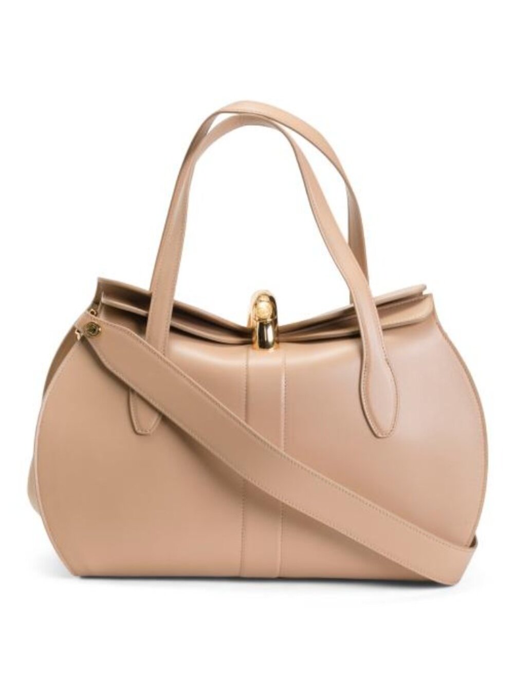 VALENTINO ORLANDI Made In Italy Leather Fold Over Top Big Hardware Crossbody